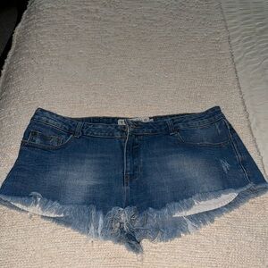 Zara Trafaluc Fringe Denim Shorts